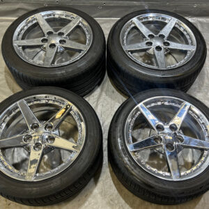 1997-2004 Chevrolet Corvette C5 Replica 5 Spoke Chrome Wheels Rims w/ Tires / Set of 4 / C5028