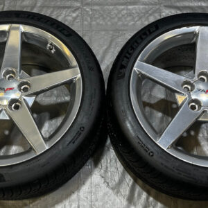 2005-2013 Chevrolet Corvette C6 19x10" Polished Rear Wheels w/ Michelin Tires / Pair / C6012
