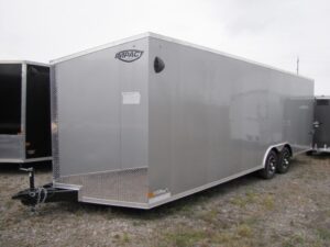 2023 Impact Shockwave 8.5' x 24' Enclosed Cargo Trailer | Steel Frame, 9990 lb GVWR, Ramp Door – Silver