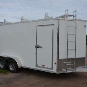 2023 Mission Trailers 7x16 Aluminum Contractor Trailer – Barn Doors, Drop Axle, 4-Year Warranty
