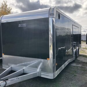 2023 Mission Trailers 8x24 Aluminum Car Hauler Cargo Trailer – Torsion Axles, Rear Spoiler, Black